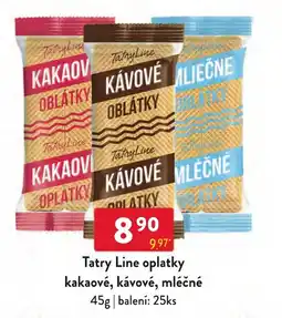 Qanto Tatry Line oplatky kakaové, kávové, mléčné nabídka