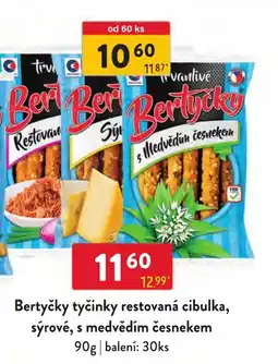 Qanto Bertyčky tyčinky restovaná cibulka, sýrové, s medvědím česnekem nabídka