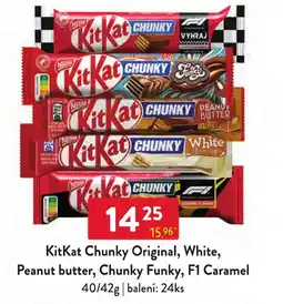 Qanto KitKat Chunky Original, White, Peanut butter, Chunky Funky, F1 Caramel nabídka