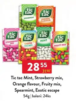 Qanto Tic tac Mint, Strawberry mix, Orange flavour, Fruity mix, Spearmint, Exotic escape nabídka