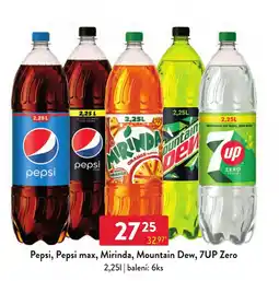 Qanto Pepsi, Pepsi max, Mirinda, Mountain Dew, 7UP Zero nabídka