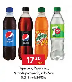 Qanto Pepsi pepsi cola, pepsi max, mirinda pomeranč, 7up zero nabídka