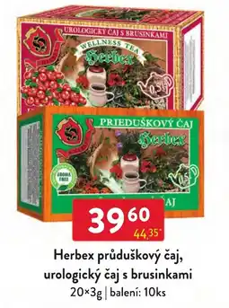 Qanto Herbex průduškový čaj, urologický čaj s brusinkami nabídka