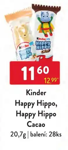 Qanto Kinder Happy Hippo, Happy Hippo Cacao nabídka