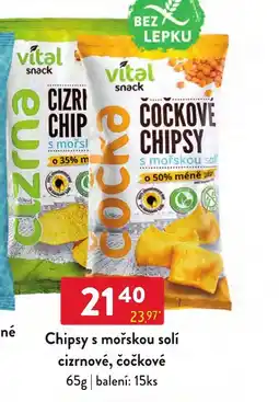 Qanto vital snack Chips s mořskou solí cizrnové, čočkové nabídka