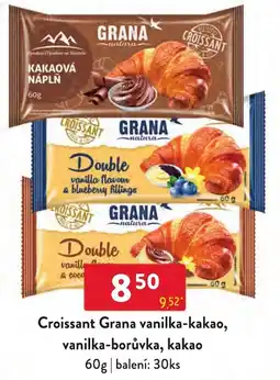 Qanto Grana croissant vanilka-kakao, vanilka-borůvka, kakao nabídka