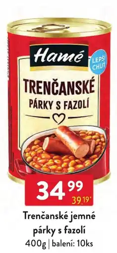 Qanto Hamé trenčanské jemné párky s fazolí nabídka