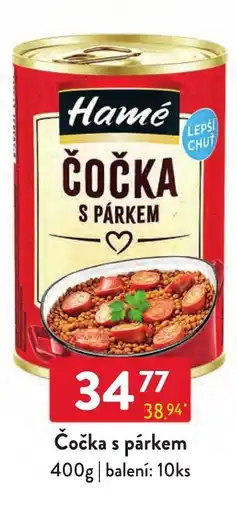 Qanto Hamé čočka s párkem nabídka