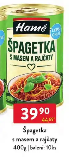 Qanto Hamé špagetka s masem a rajčaty nabídka