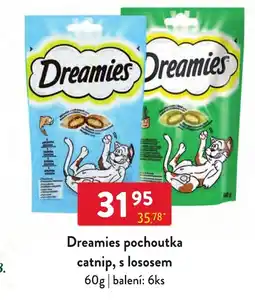 Qanto Dreamies pochoutka catnip, s lososem nabídka