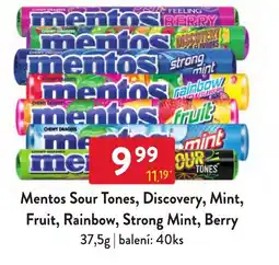 Qanto Mentos sour tones, discovery, mint, fruit, rainbow, strong mint, berry nabídka