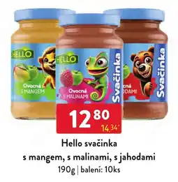 Qanto Hello svačinka s mangem, s malinami, s jahodami nabídka