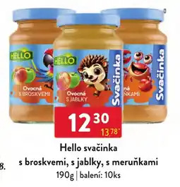 Qanto Hello svačinka s broskvemi, s jablky, s meruňkami nabídka