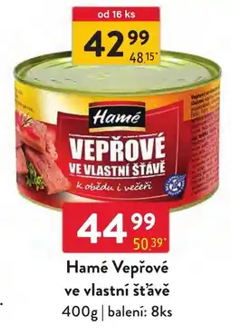 Qanto Hamé Vepřové ve vlastní šťávě nabídka