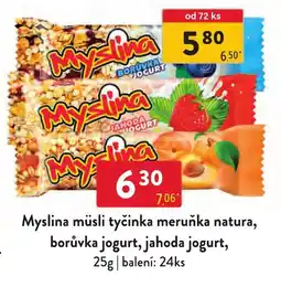Qanto Myslina müsli tyčinka meruňka natura, borůvka jogurt, jahoda jogurt nabídka
