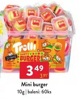 Qanto Trolli mini burger nabídka