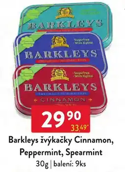 Qanto Barkleys žvýkačky Cinnamon, Peppermint, Spearmint nabídka