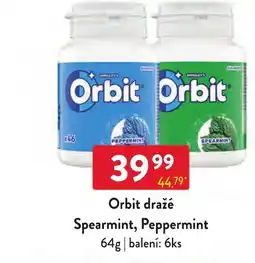 Qanto Orbit dražé Spearmint, Peppermint nabídka