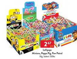Qanto Lollipops Minions, Peppa Pig, Paw Patrol nabídka