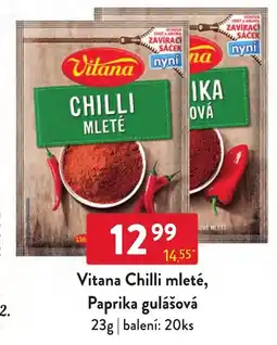 Qanto Vitana Chilli mleté, Paprika gulášová nabídka