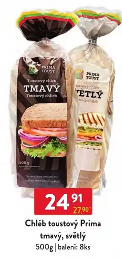 Qanto Prima chléb toustový tmavý světlý nabídka