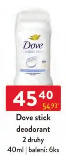Qanto Dove stick deodorant nabídka