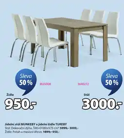 JYSK Munkeby stůl a Tureby židle nabídka