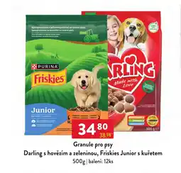 Qanto Darling s hovězím a zeleninou, Friskies Junior s kuřetem nabídka