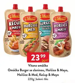 Qanto Vitana omáčka Burger se slaninou, Hořčice & Mayo, Hořčice & Med, Kečup & Mayo nabídka