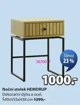 JYSK Hemdrup noční stolek nabídka