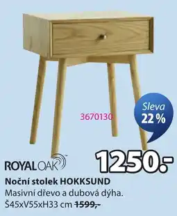 JYSK Royal Oak Noční stolek HOKKSUND nabídka