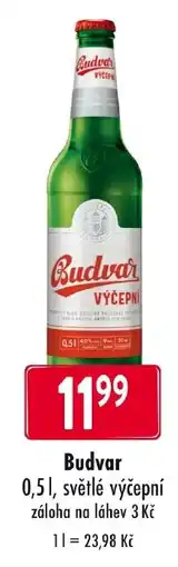Qanto Budvar světlé výčepní nabídka