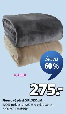 JYSK Gulskolm fleecový pléd nabídka