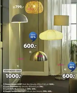 JYSK Kent stojací lampa ocel nabídka