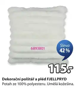 JYSK Fjellpryd dekorační polštář a pléd nabídka