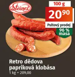 COOP TIP Steinex retro dědova papriková klobása nabídka