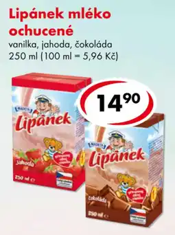 CBA Lipánek mléko ochucené vanilka jahoda čokoláda nabídka