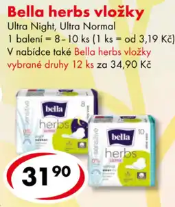 CBA Bella herbs vložky nabídka