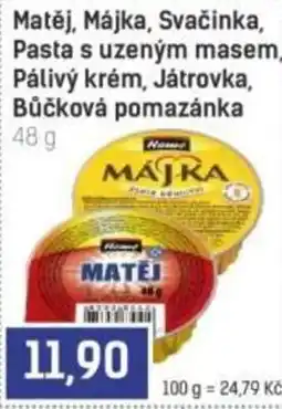 Konzum Hama Matěj, Májka, Svačinka nabídka