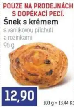 Konzum Šnek s krémem s vanilkovou příchutí a rozinkami nabídka