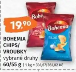 Konzum Bohemia chips/vroubky vybrané druhy nabídka