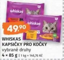 Konzum Whiskas kapsičky pro kočky vybrané druhy nabídka