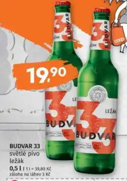 Konzum Budvar 33 světlé pivo ležák nabídka