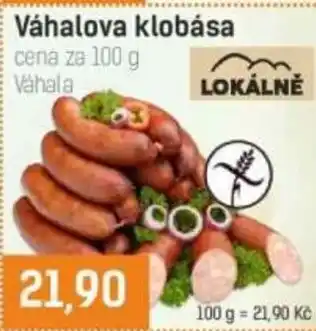 Konzum Váhalova klobása nabídka