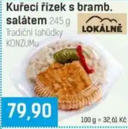 Konzum Lokálně kuřecí řízek s bramborem salátem nabídka