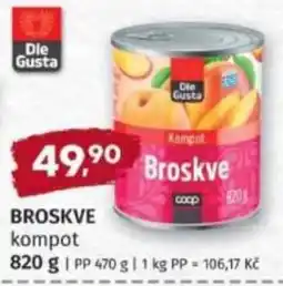 Konzum Die Gusta broskve kompot nabídka