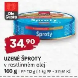 Konzum Dle Gusta uzené šproty v rostlinném oleji nabídka