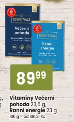 TEMPO Essentials Vitamíny Večerní pohoda Ranní energie nabídka