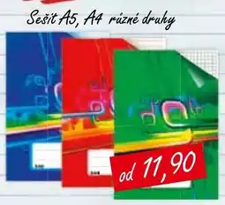 Konzum Sešit A5, A4 různé druhy nabídka