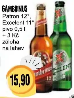 Konzum Gambrinus Patron 12°, Excelent 11° nabídka